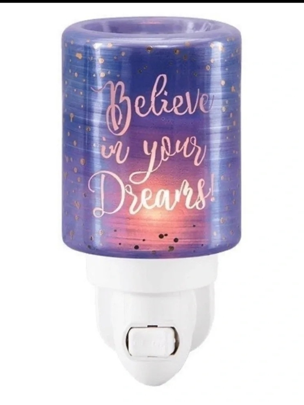 Purple 'Believe In Your Dreams' Night Light Plug-In